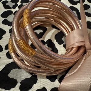 Elegant Gold and Rose Bracelet Set